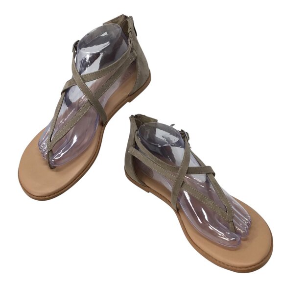 Torrid Sandals Women's Size 9.4 WW Wide Strappy Flats Gladiator Ankle Zipper - Picture 5 of 10